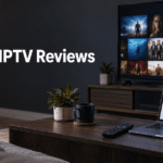 Best IPTV Reviews with a television, comparison laptop and streaming remote