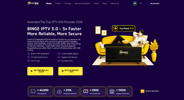Binge IPTV Best IPTV Subscription