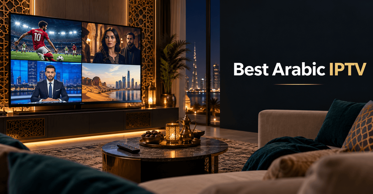 Best Arabic IPTV services displayed on a modern television