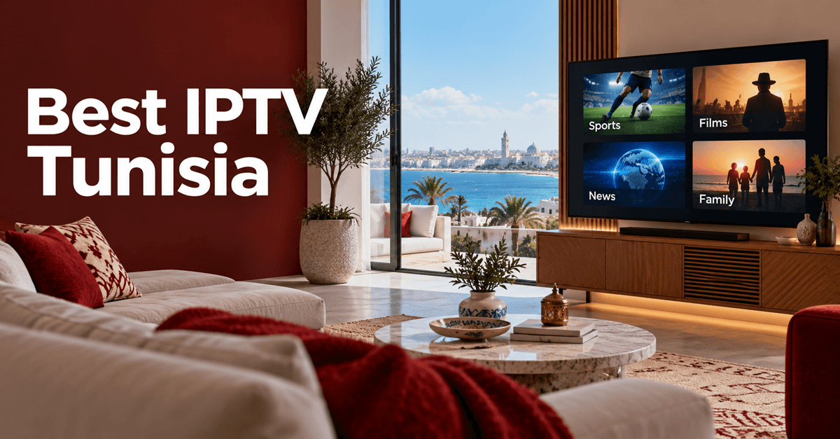 Best IPTV Tunisia services in a modern coastal living room